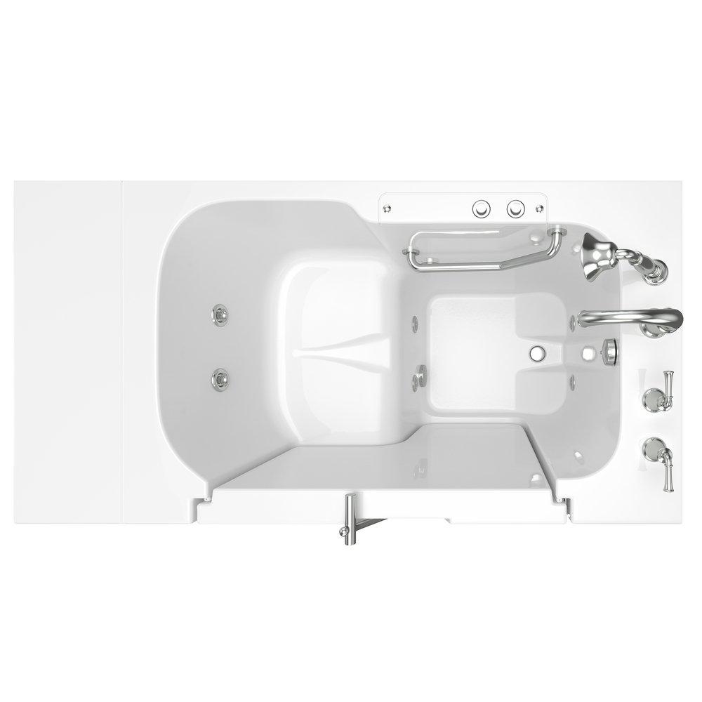 American Standard White 52 x 32 in. 6-Jet Gelcoat Rectangle Built-In Bathtub with Right Drain 