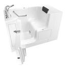 52 x 32 in. Gelcoat Rectangle Walk-In and Built-In Bathtub with Left Drain in White with Polished Chrome