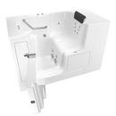 52 x 32 in. 12-Jet Gelcoat Rectangle Built-In Bathtub with Left Drain in White with Polished Chrome