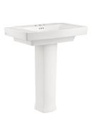 19-1/2 x 30 in. Rectangular Pedestal Sink and Base in White
