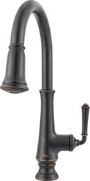 Single Handle Pull Down Kitchen Faucet in Legacy Bronze