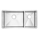 35 x 18 in. No Hole Stainless Steel Double Bowl Undermount Kitchen Sink - Drains Included
