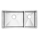 American Standard Stainless Steel 35 x 18 in. No Hole Double Bowl Undermount Kitchen Sink 
