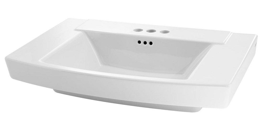 American Standard White 35-1/4 in. 3-Hole Pedestal Sink with 4 in. Faucet Center Size 