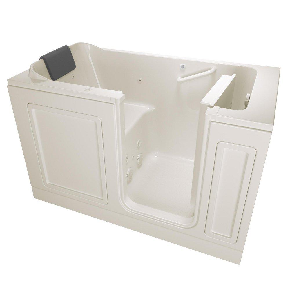 American Standard Linen 59-3/4 x 32 in. Whirlpool Walk-in Bathtub with Right Drain 