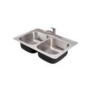 32-15/16 x 21-15/16 in. 3 Hole Stainless Steel Double Bowl Drop-in Kitchen Sink