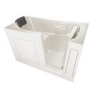 59-1/2 x 29-3/4 in. 13-Jet Gelcoat and Fiberglass Rectangle Built-In 3-Wall Alcove Bathtub with Right Drain in Linen