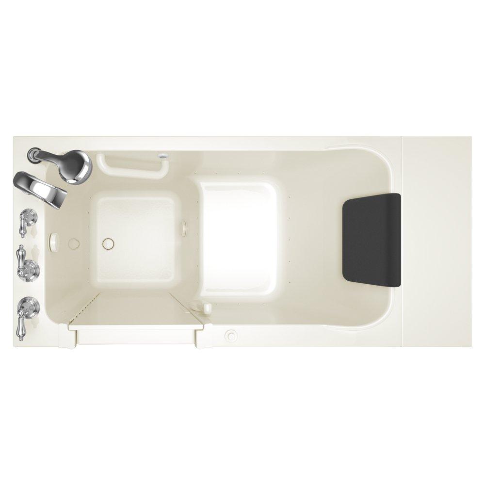American Standard White 48 x 28 in. 26-Jet Acrylic, Fiberglass and Gelcoat Rectangle Built-In 3-Wall Alcove Bathtub with Left Drain 