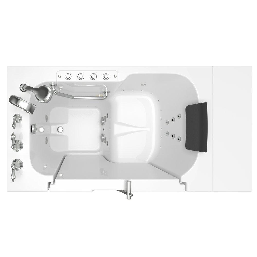 American Standard White 52 x 32 in. 38-Jet Gelcoat Rectangle Built-In Bathtub with Left Drain 