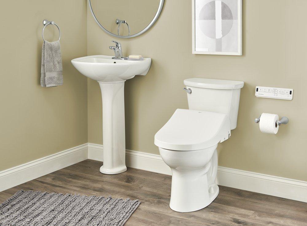 American Standard Canvas White Elongated Closed Front with Cover Bidet Seat 