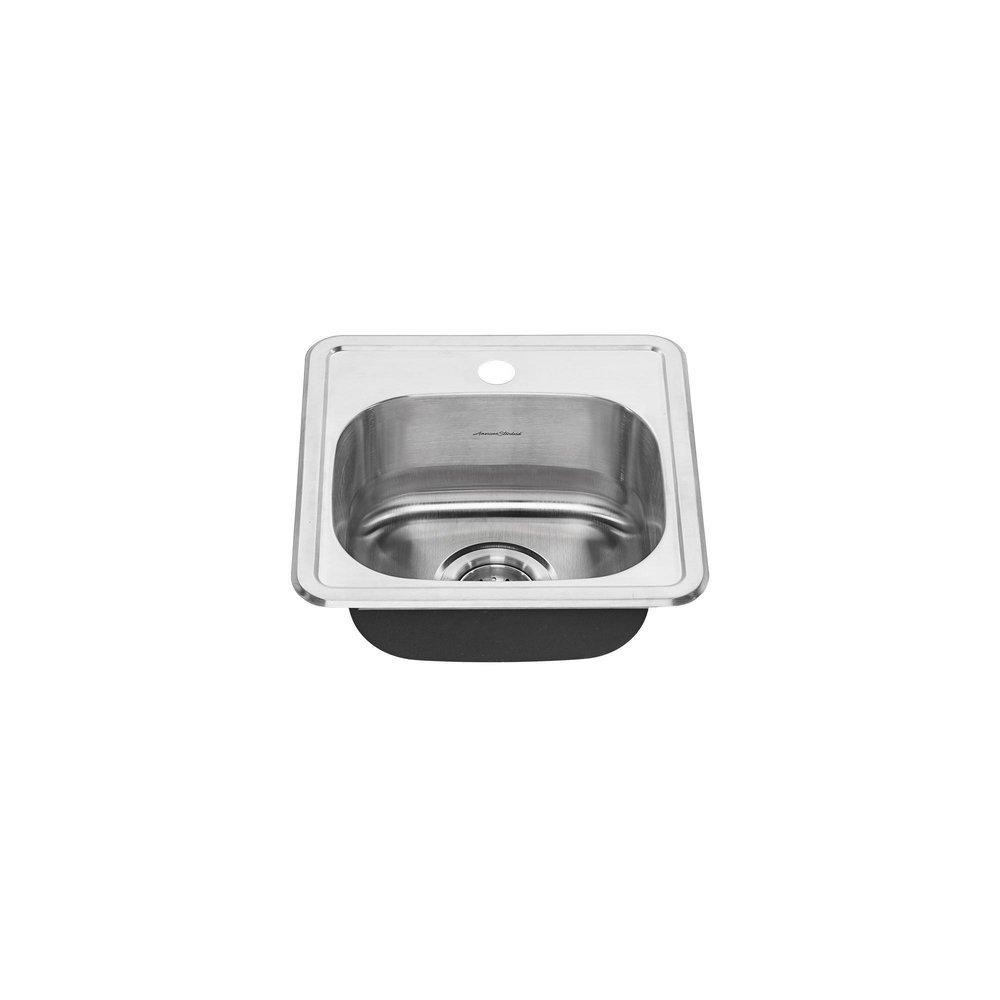American Standard Stainless Steel 15 x 15 in. 1 Hole Drop-in Stainless Steel Bar Sink 