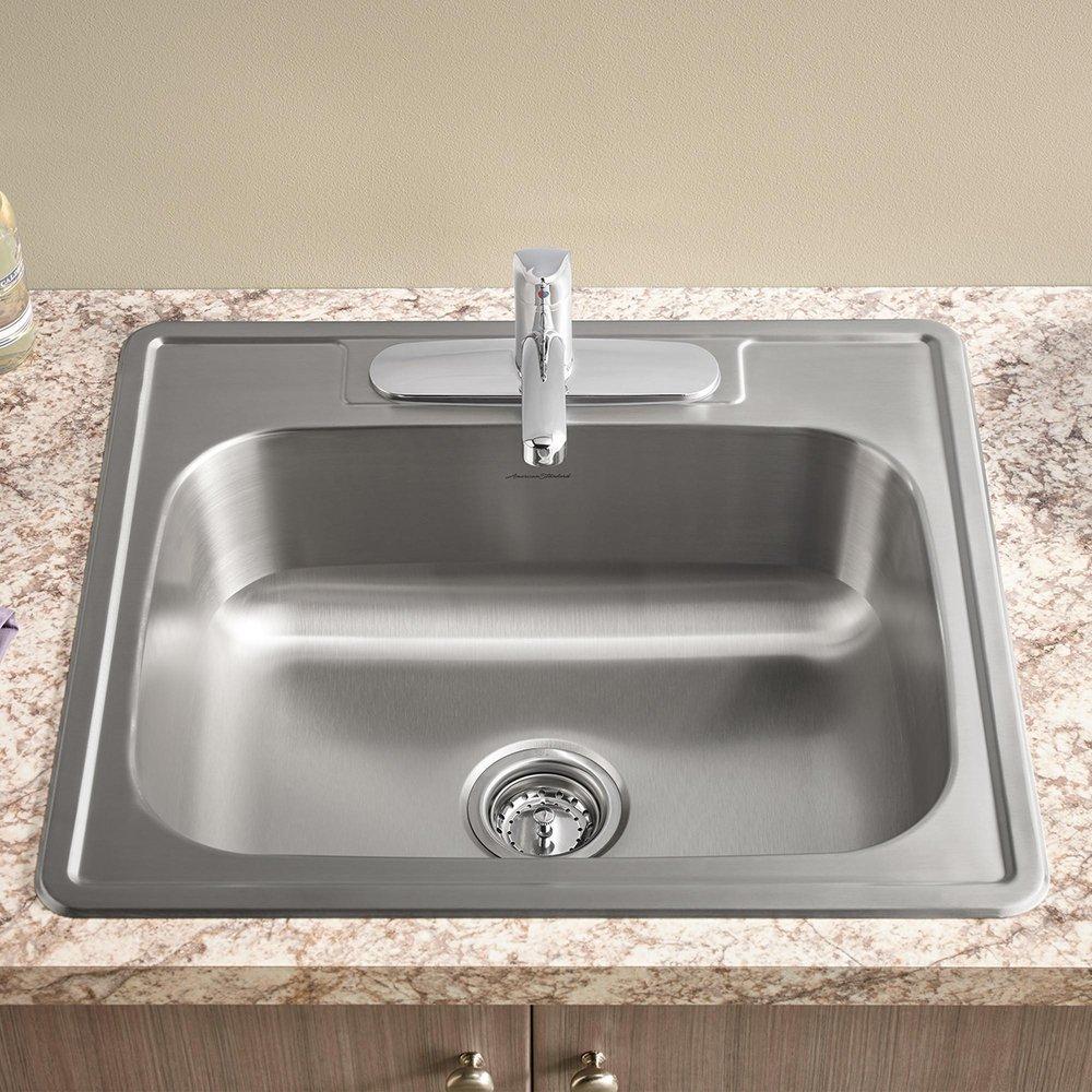 American Standard Stainless Steel 15 x 15 in. 1 Hole Drop-in Stainless Steel Bar Sink 