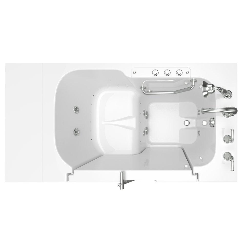 American Standard White 52 x 32 in. 27-Jet Gelcoat Rectangle Built-In Bathtub with Right Drain 