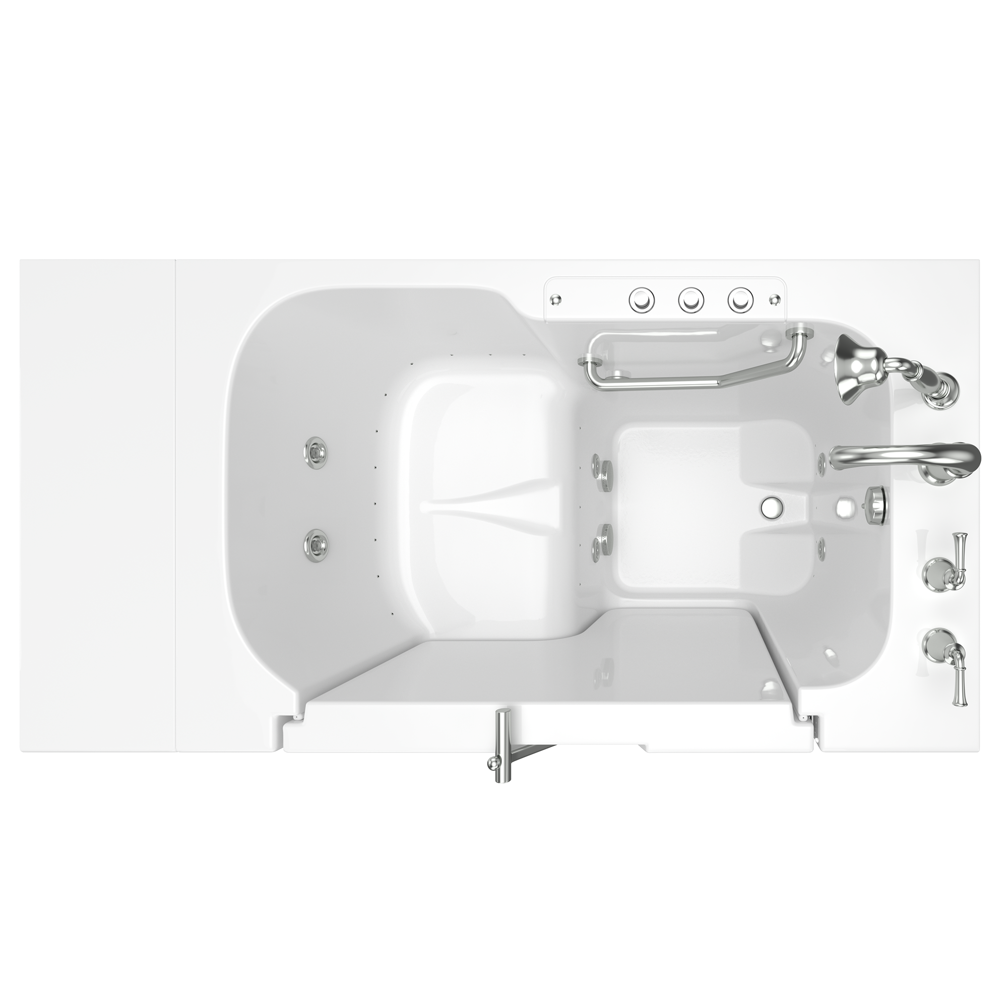 American Standard White 52 x 32 in. 27-Jet Gelcoat Rectangle Built-In Bathtub with Right Drain 
