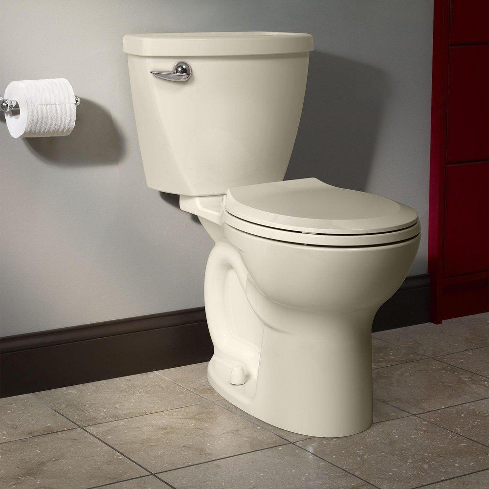 American Standard Bone 1.28 gpf Round Floor Mount Two Piece Toilet 