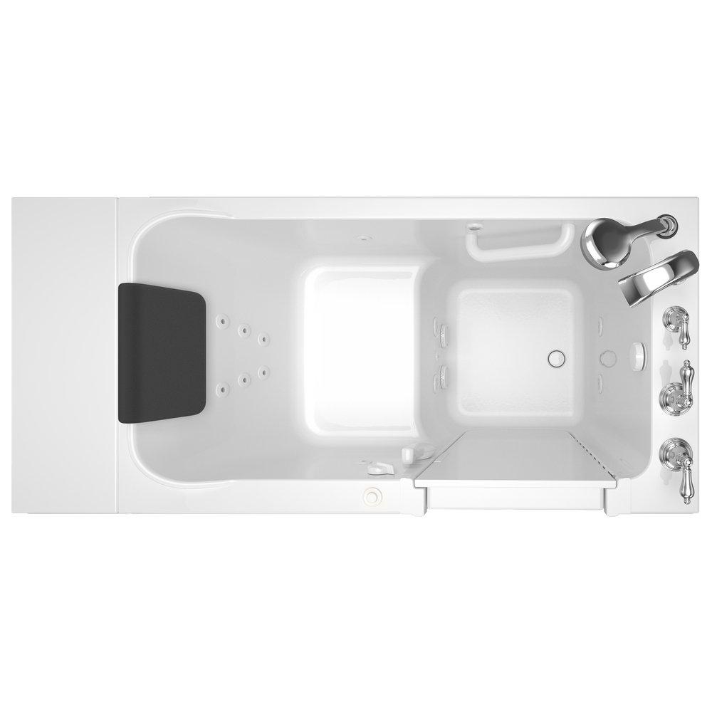 American Standard White 48 x 28 in. 13-Jet Acrylic, Fiberglass and Gelcoat Rectangle Built-In 3-Wall Alcove Bathtub with Right Drain 
