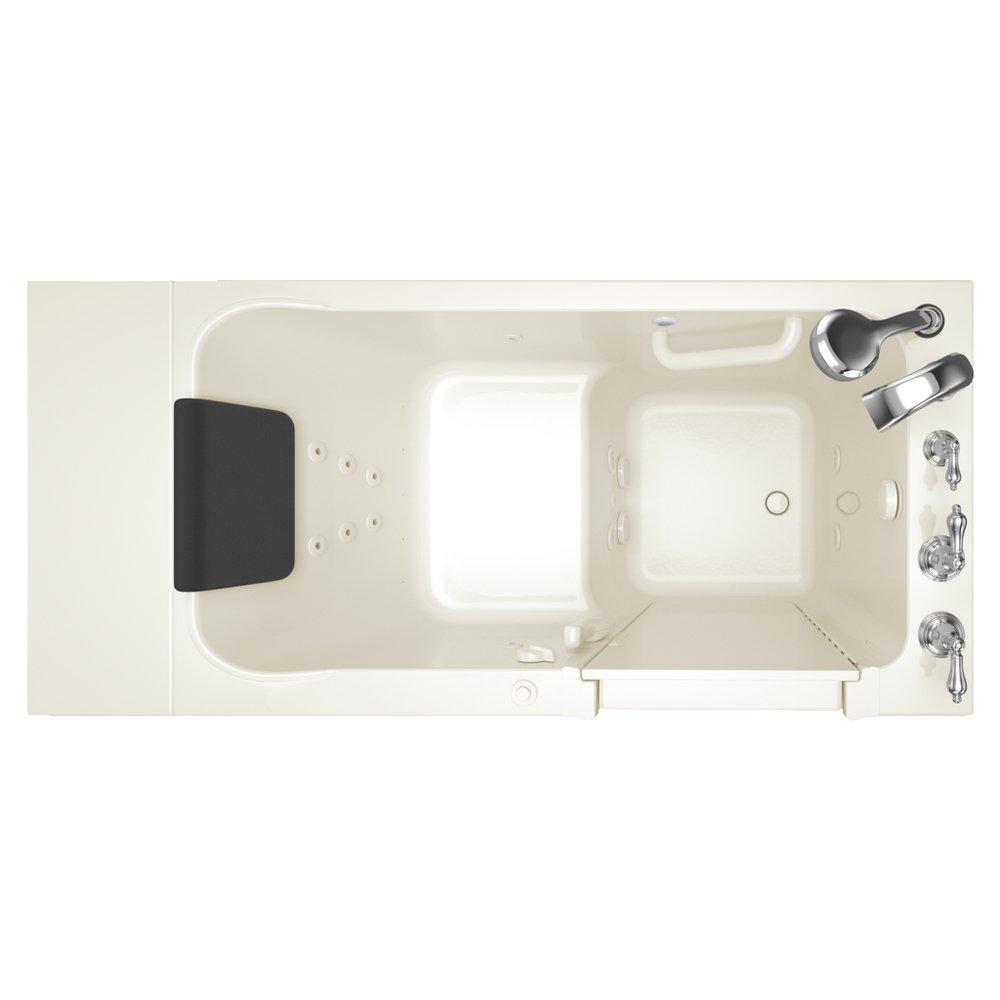 American Standard White 48 x 28 in. 13-Jet Acrylic, Fiberglass and Gelcoat Rectangle Built-In 3-Wall Alcove Bathtub with Right Drain 