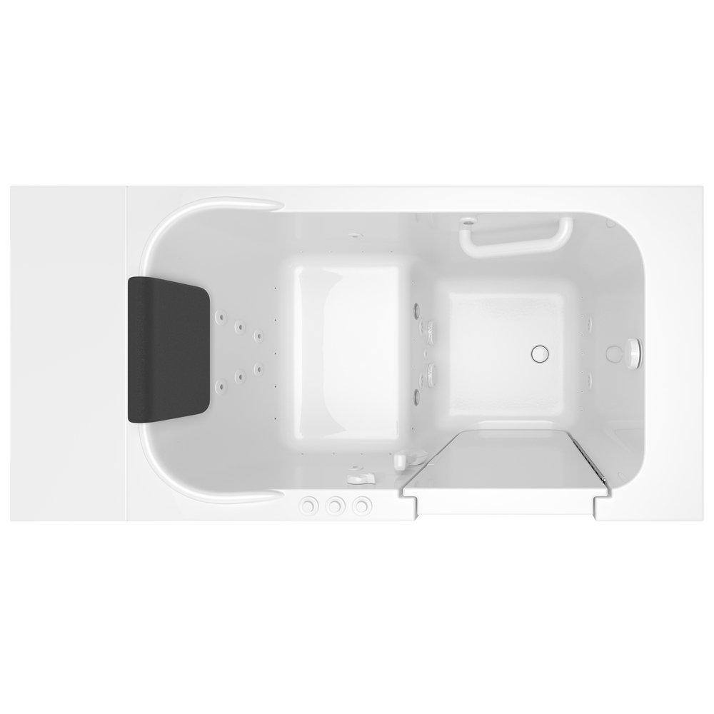 American Standard White 48 x 28-1/2 in. 39-Jet Acrylic, Fiberglass and Gelcoat Rectangle Built-In 3-Wall Alcove Bathtub with Right Drain 