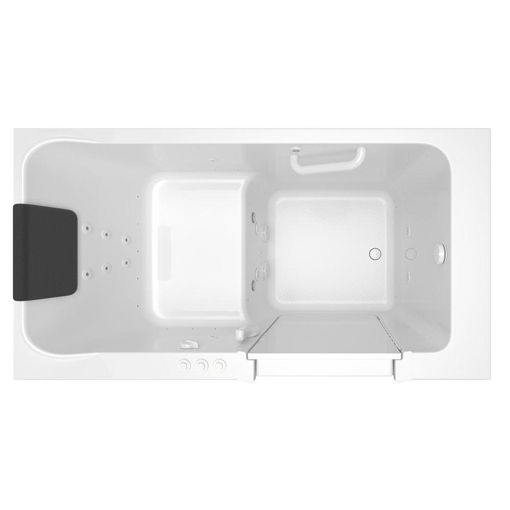 American Standard White 59-3/4 x 32 in. 39-Jet Acrylic Rectangle Built-In and 3-Wall Alcove Bathtub with Right Drain 