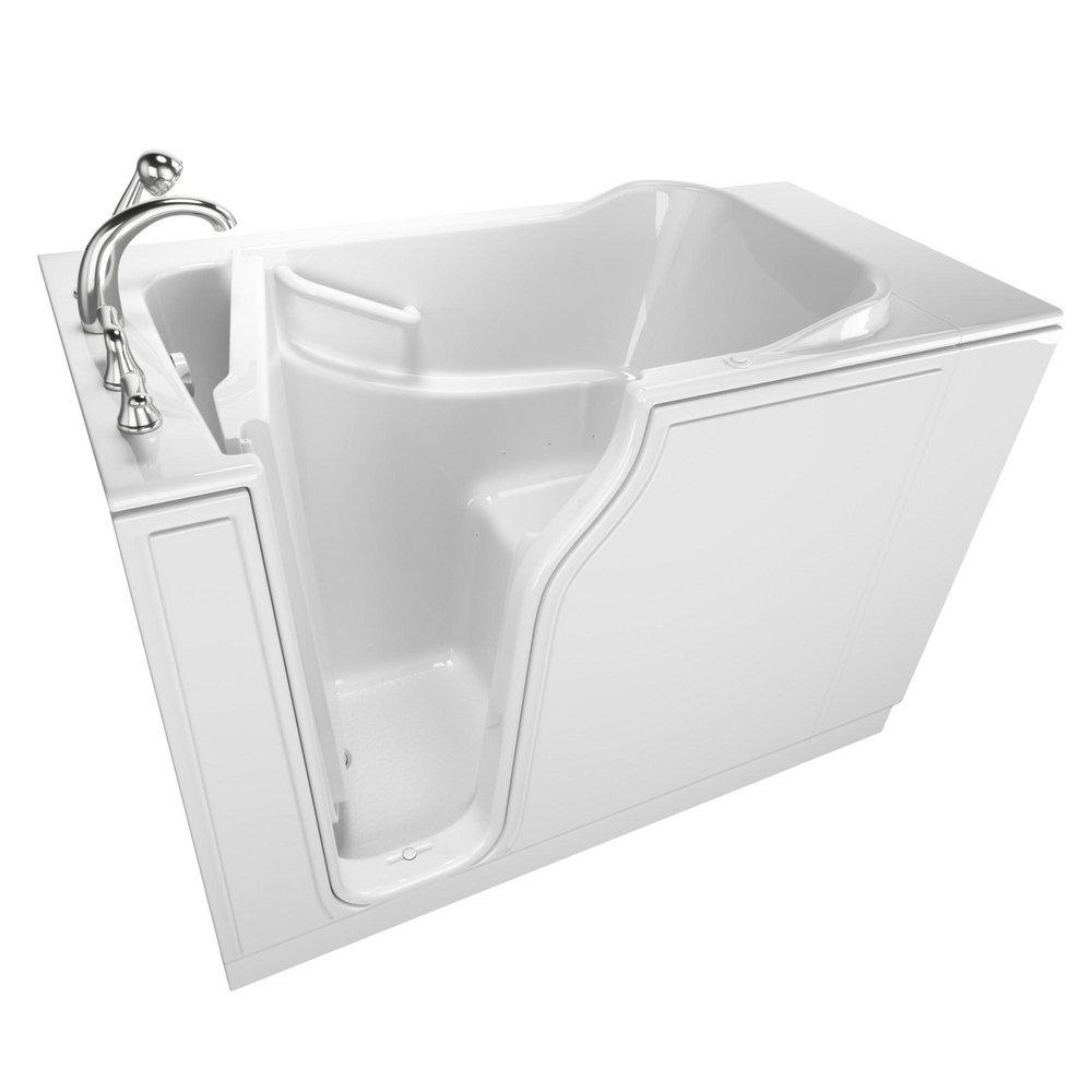 American Standard White 52 x 32 in. 6-Jet Gelcoat Rectangle Built-In Bathtub with Left Drain 