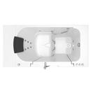 American Standard White 52 x 30 in. 38-Jet Gelcoat and Fiberglass Rectangle Built-In 3-Wall Alcove Bathtub with Right Drain 