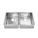35 x 18 in. No Hole Stainless Steel Double Bowl Undermount Kitchen Sink