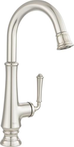 Single Handle Pull Down Bar Faucet in Polished Nickel
