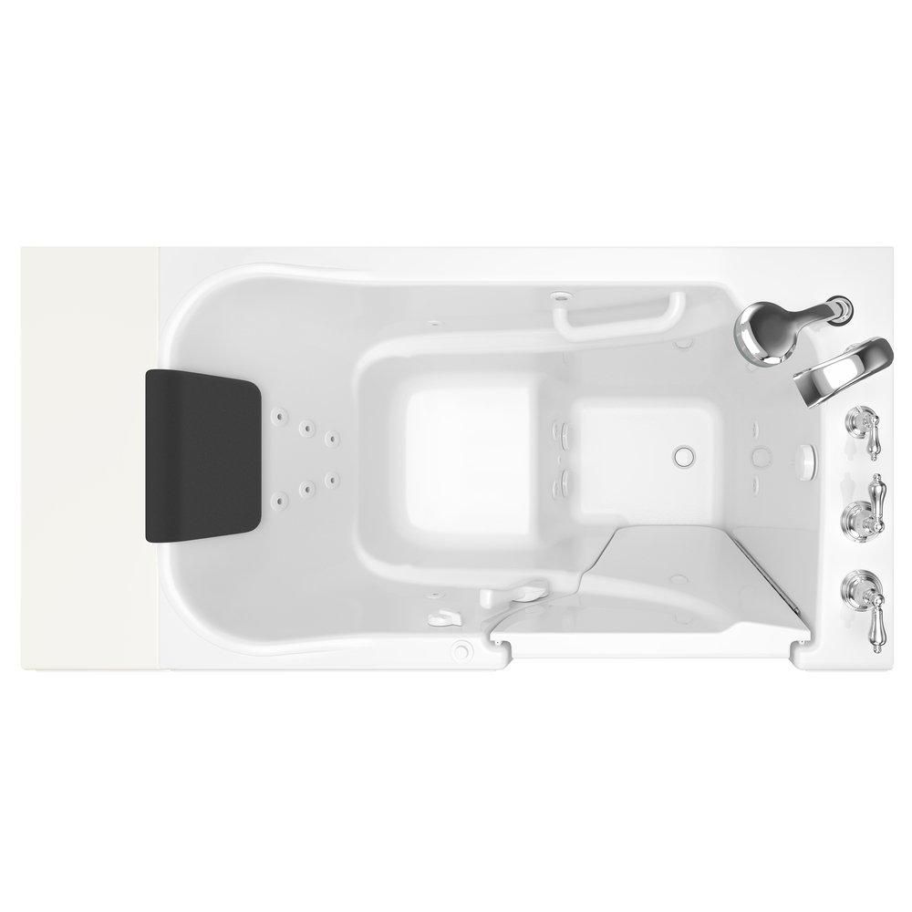 American Standard White 51-1/2 x 29-3/4 in. 13-Jet Gelcoat and Fiberglass Rectangle Built-In 3-Wall Alcove Bathtub with Right Drain 