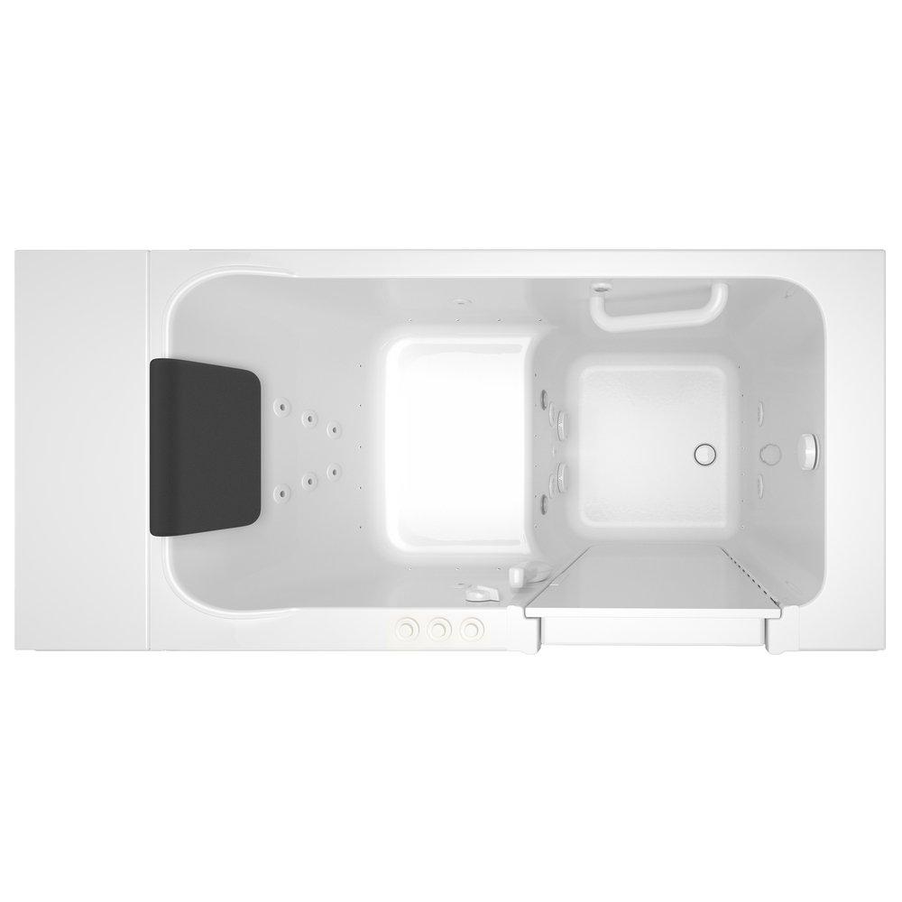 American Standard White 48 x 28 in. 39-Jet Acrylic, Fiberglass and Gelcoat Rectangle Built-In 3-Wall Alcove Bathtub with Right Drain 