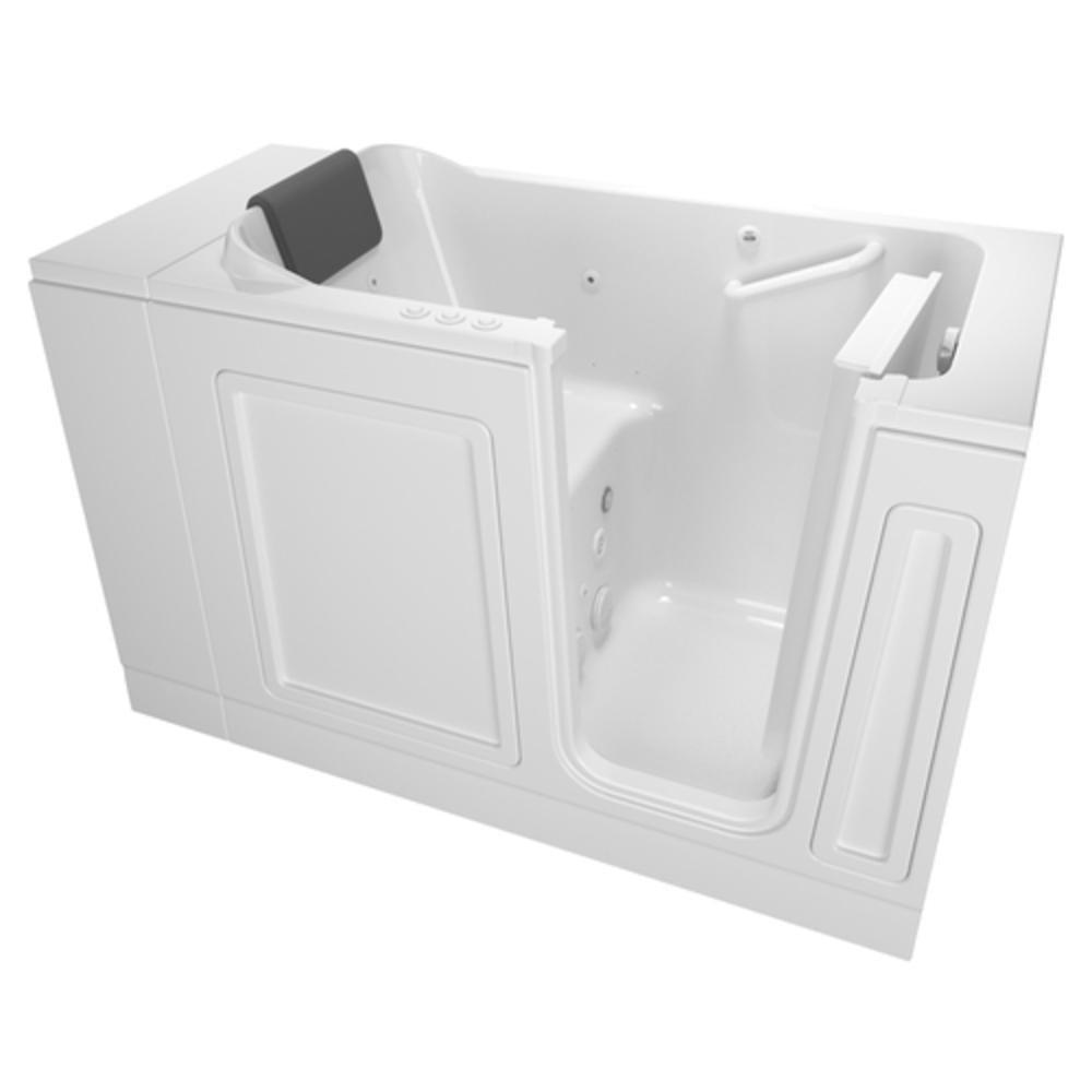American Standard White 48 x 28 in. 39-Jet Acrylic, Fiberglass and Gelcoat Rectangle Built-In 3-Wall Alcove Bathtub with Right Drain 