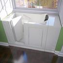 48 x 28 in. 26-Jet Acrylic, Fiberglass and Gelcoat Rectangle Built-In 3-Wall Alcove Bathtub with Left Drain in White
