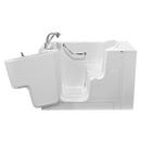 52 x 30 in. 21-Jet Gelcoat and Fiberglass Rectangle Built-In 3-Wall Alcove Bathtub with Left Drain in White with Polished Chrome