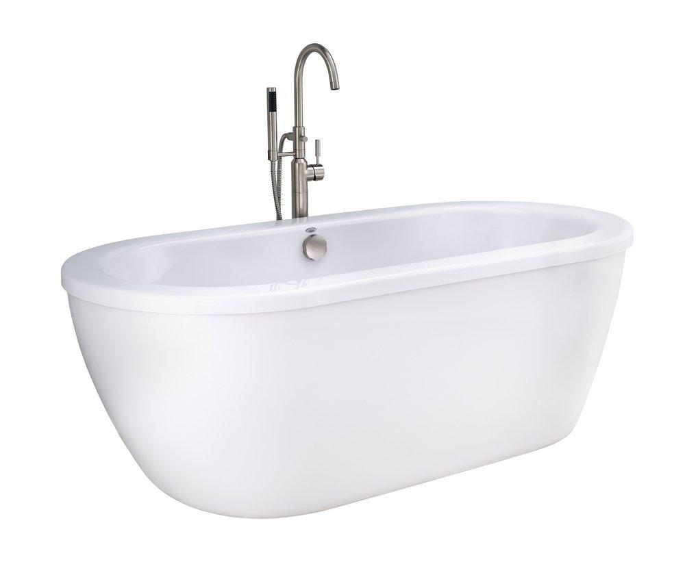 American Standard Arctic White 66 x 32 in. Freestanding Bathtub with Center Drain 