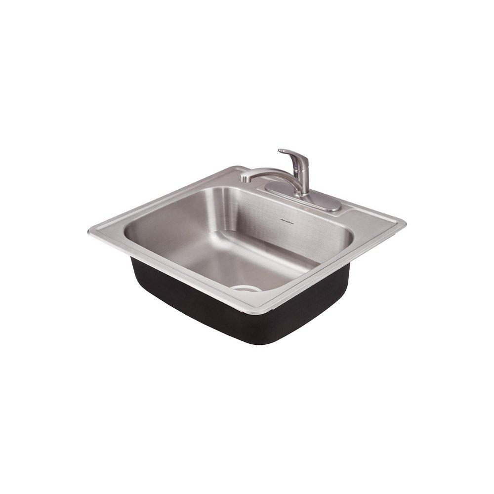American Standard Stainless Steel 25 x 22-1/16 in. 3 Hole Single Bowl Drop-in Kitchen Sink 