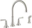 Two Handle Kitchen Faucet with Side Spray in Stainless Steel - PVD