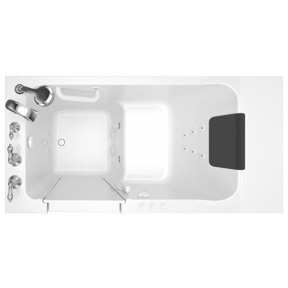 American Standard White 50-1/2 x 30 in. 39-Jet Acrylic Rectangle Built-In and 3-Wall Alcove Bathtub with Left Drain 