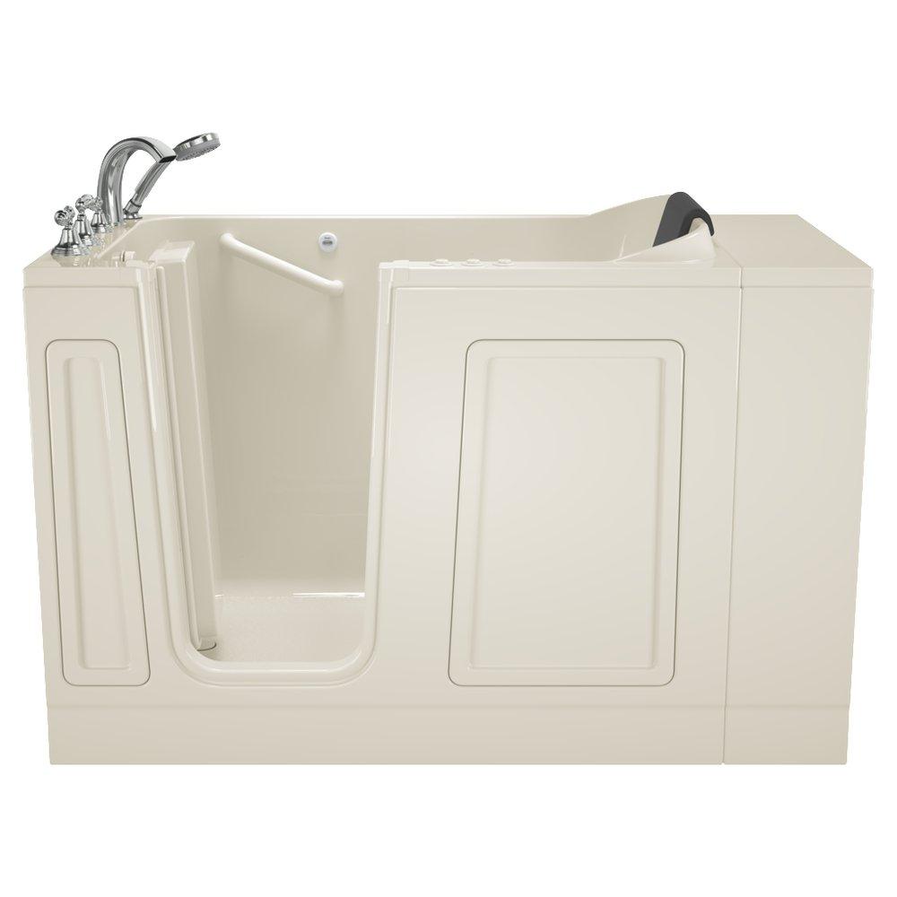 American Standard White 50-1/2 x 30 in. 39-Jet Acrylic Rectangle Built-In and 3-Wall Alcove Bathtub with Left Drain 