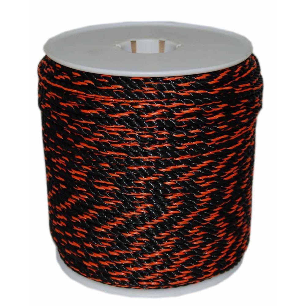 Supply Source Black Polypropylene Truck Rope in Black and Orange 
