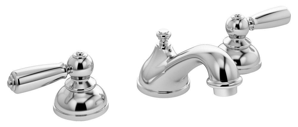 Symmons Industries Polished Chrome Two Handle Widespread Bathroom Sink Faucet 