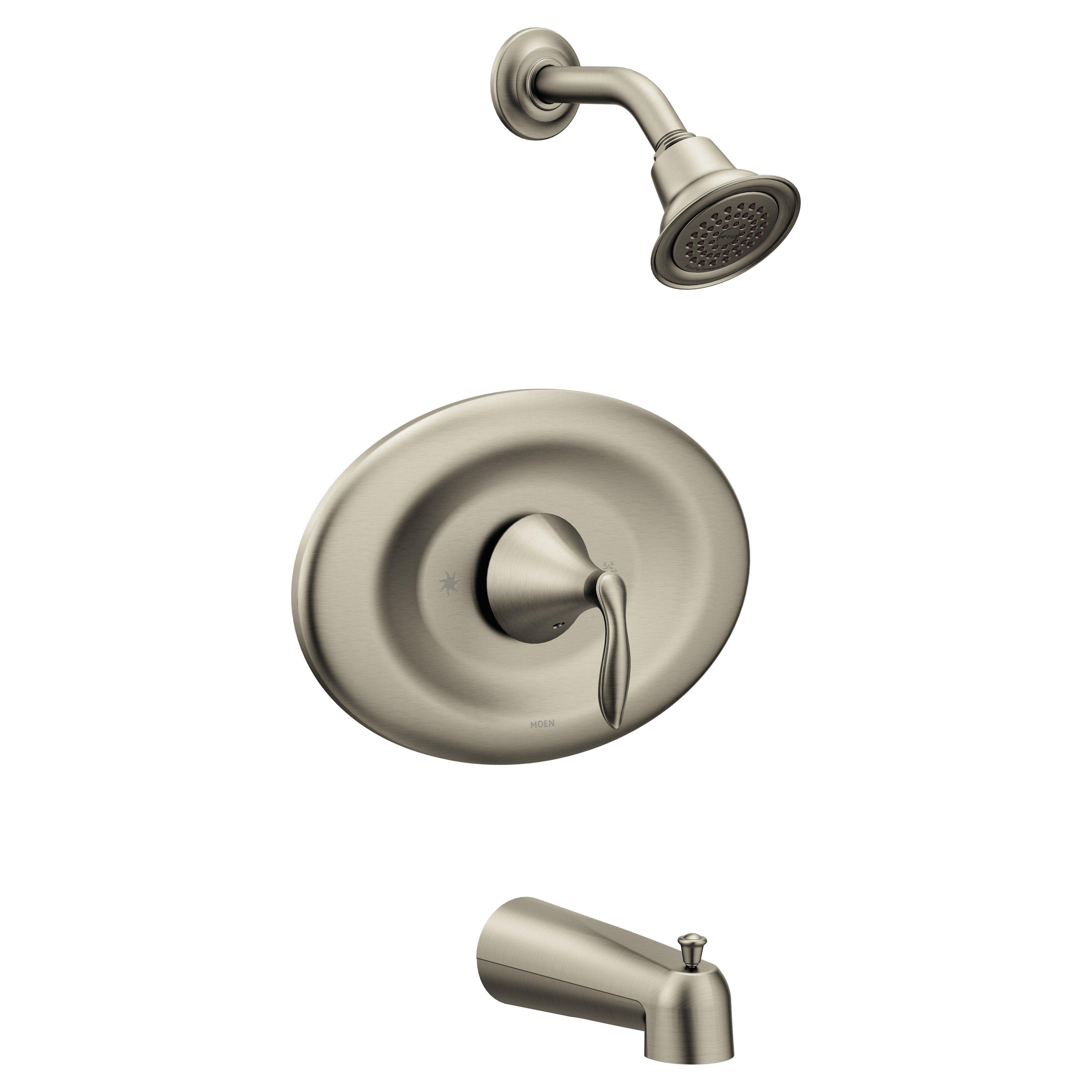 Moen Brushed Nickel Single Handle Single Function Bathtub & Shower Faucet (Trim Only) 