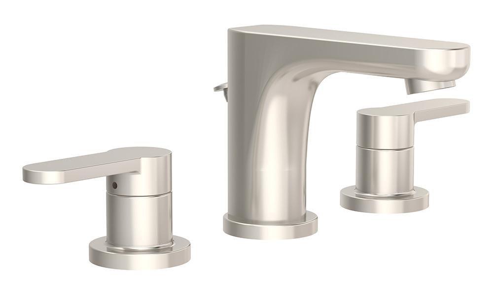 Symmons Industries Satin Nickel 1.5 gpm 3 Hole Deck Mount Institutional Sink Faucet with Double Lever Handle 