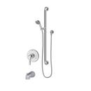 Wall Mount Tub or Handshower System with Single Lever Handle in Polished Chrome