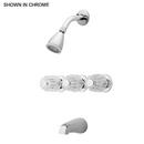 Triple Lever Handle Acrylic Tub and Shower Faucet Bedford in Polished Chrome