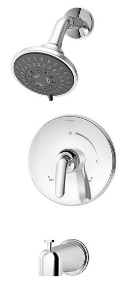 Single Handle Multi Function Bathtub & Shower Faucet in Polished Chrome (Trim Only)