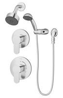 Wall Mount Shower or Handshower System Trim with Double Lever Handle in Polished Chrome