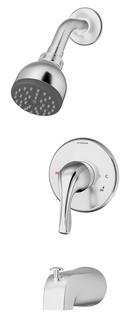 Wall Mount Tub and Shower System Trim with Single Lever Handle in Polished Chrome