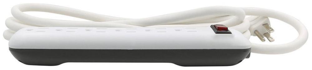 PRIME&reg; Matte White 14/3 ga 6-Outlet Surge Protector 