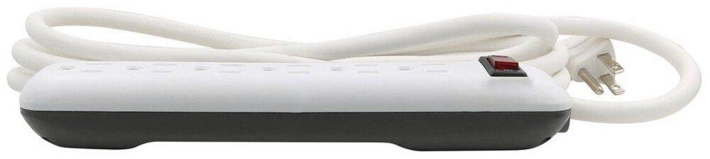 PRIME&reg; Matte White 6-Outlet Surge Protector 