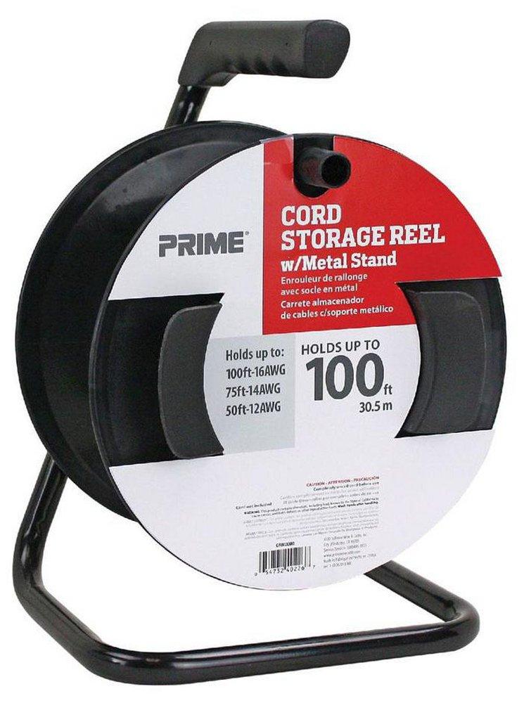 PRIME® Black Metal Cord Storage Wheel and Stand 