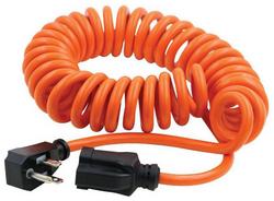 10 ft. Coiled Power Tool Cord in Orange